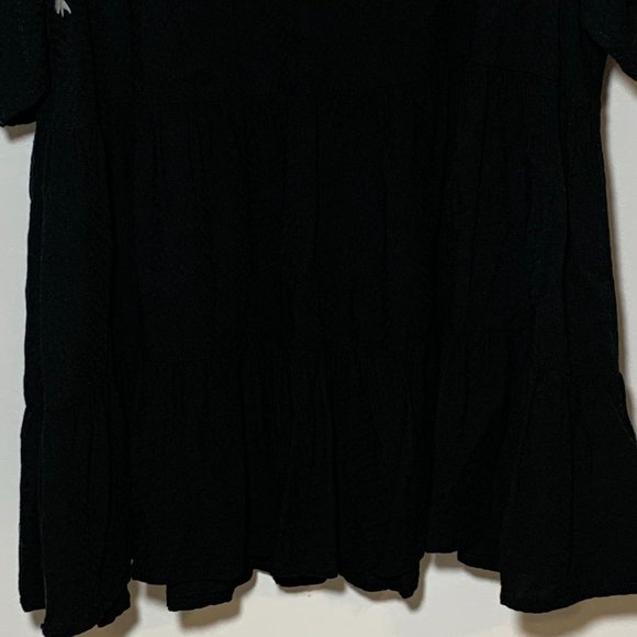 Xhilaration Embroidered Black Cold Should Top Size S - Picture 7 of 12